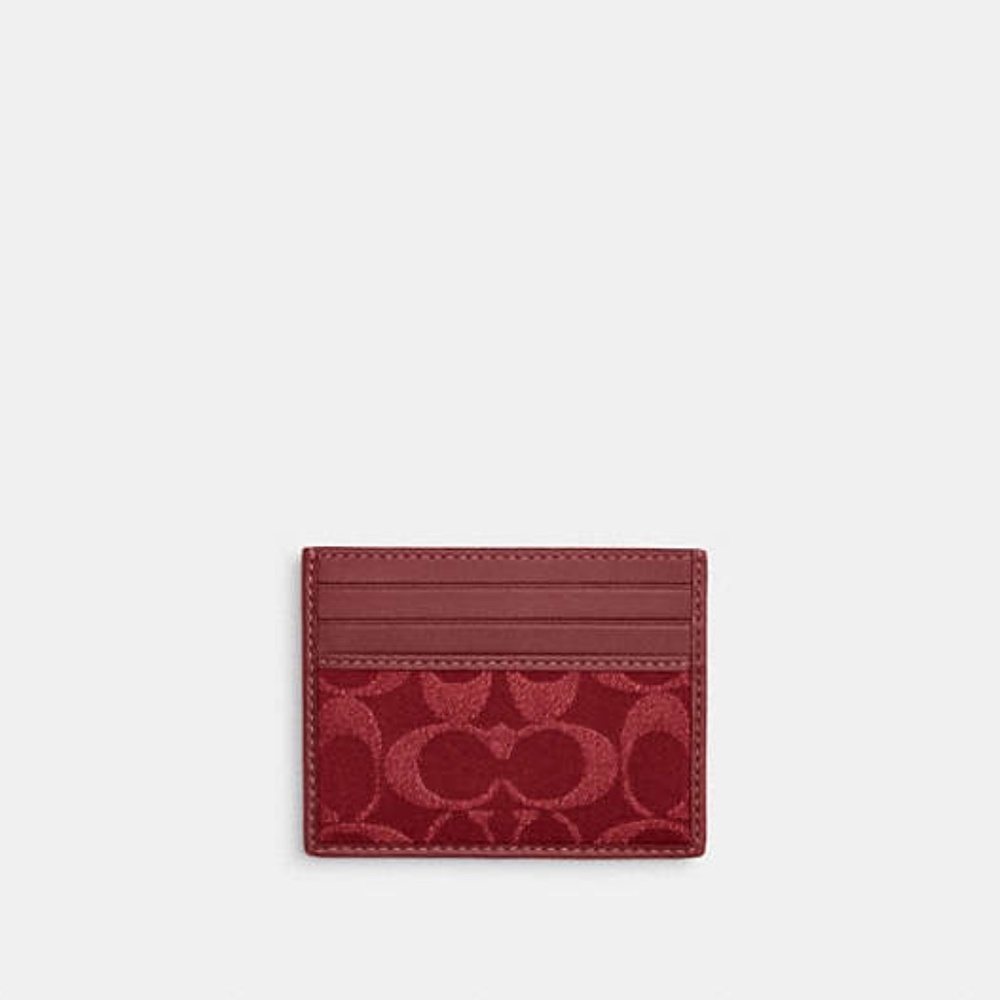 Slim Id Card Case In Signature Denim